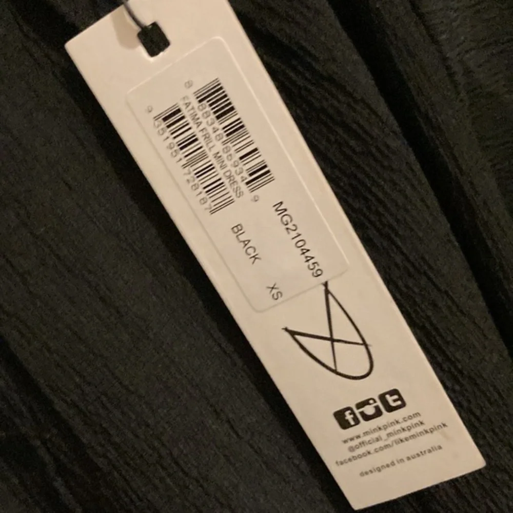 NWT MINKPINK X Revolve Fatima Frill Mini Dress Black Size XS - Picture 3 of 11